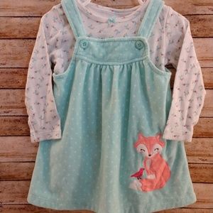 4/$10 Carter's 🦊 Fox Dress & 🌺 Shirt Set 18M